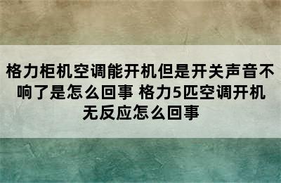 格力柜机空调能开机但是开关声音不响了是怎么回事 格力5匹空调开机无反应怎么回事